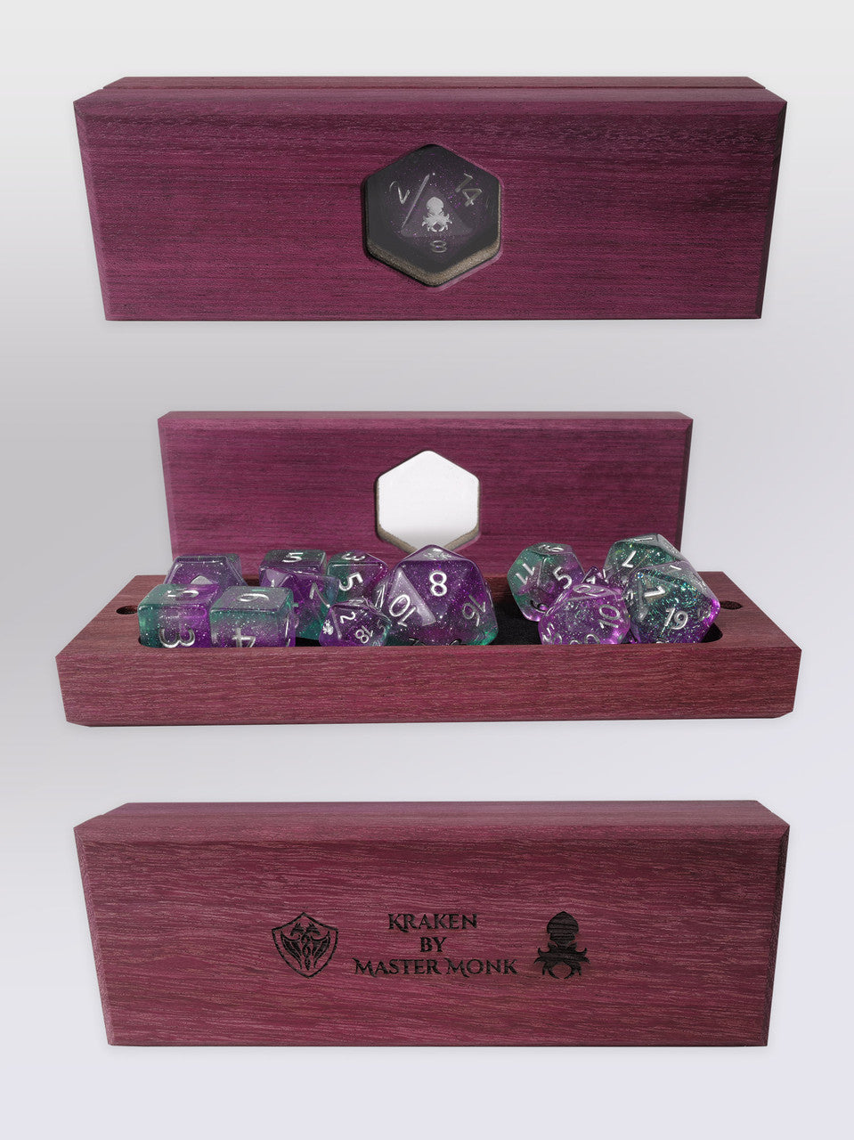 Kraken's Oracle Purpleheart Dice Vault by Master Monk